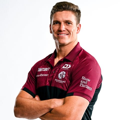 2024 Sea Eagles Mens Black Media Polo