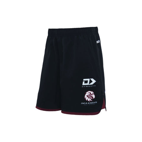 2024 Sea Eagles Junior Black Gym Short-LEFT