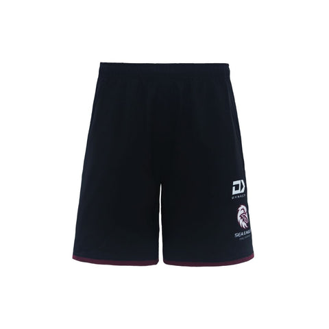 2024 Sea Eagles Mens Black Gym Short-FRONT