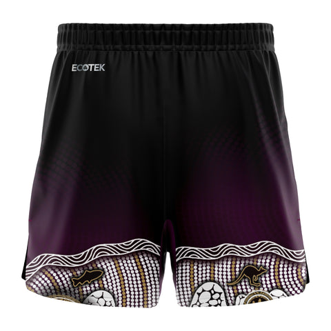 2025 Sea Eagles Mens Indigenous Gym Short - Black