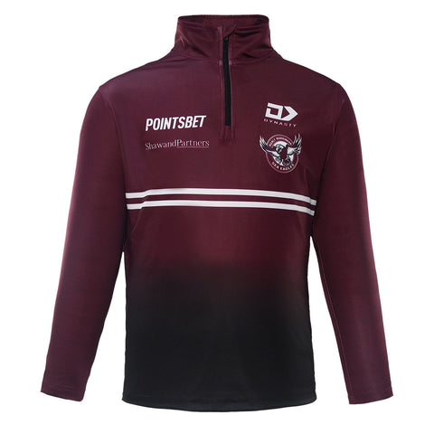 Sea Eagles Mens Quarter Zip Long Sleeve Training Tee